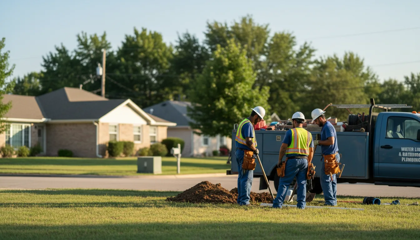 Residential water line and bathroom plumbing service in Plover, WI